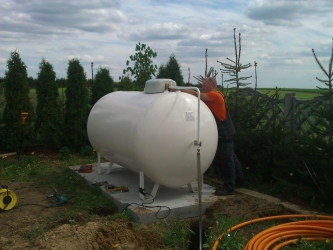 Zbiornik na gaz, montaz zbiornika 2700 litrów Chojnice, pomorskie