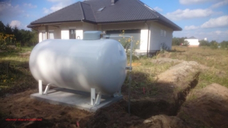 Zamontowany zbiornik na gaz w okolicach miejscowości Goleniów woj. zachodniopomorskie